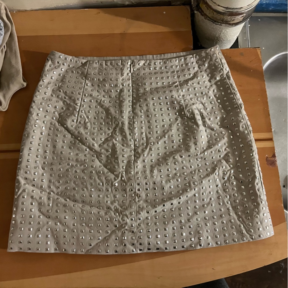 H&M Beige Studded Mini Skirt